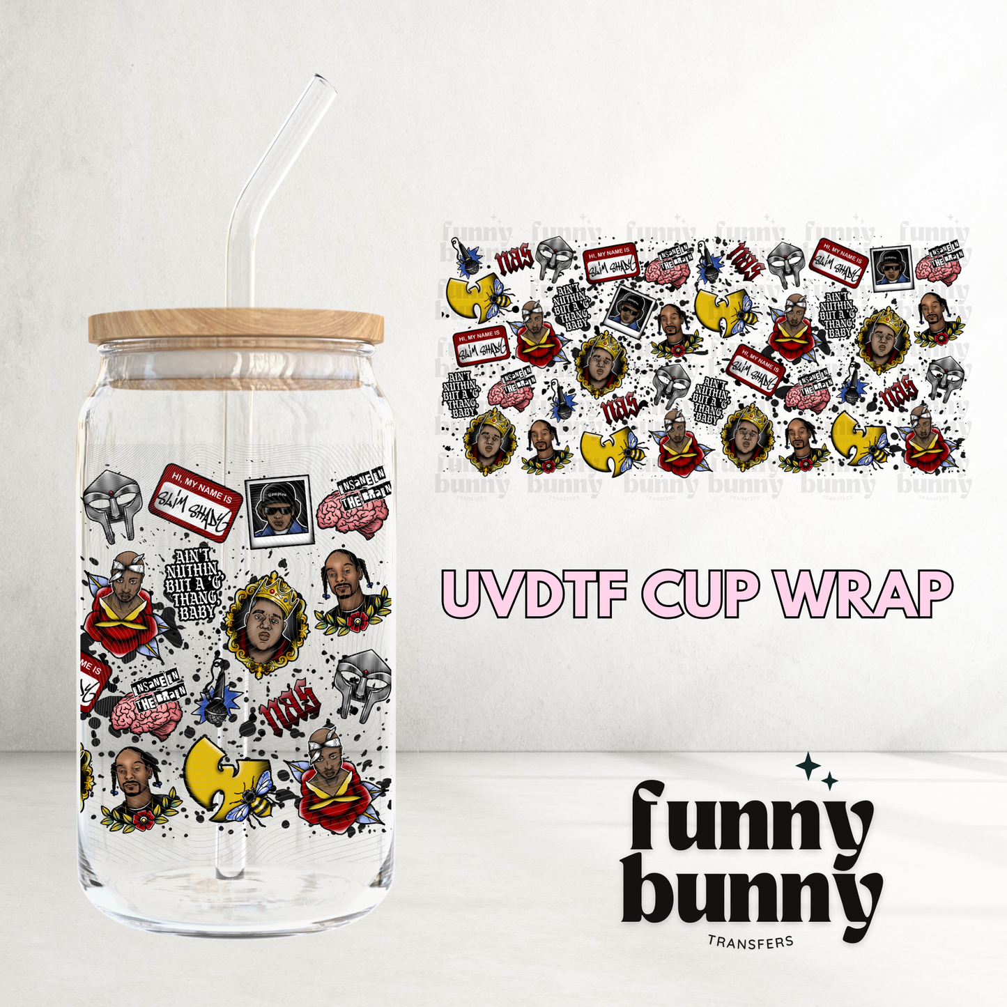 Hip Hop Legends - 16oz UVDTF Cup Wrap