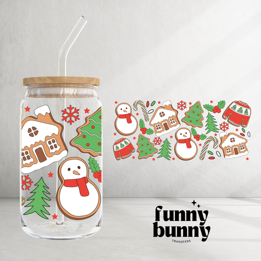 Holiday Ginger Bread Cookies - 16oz UVDTF Cup Wrap