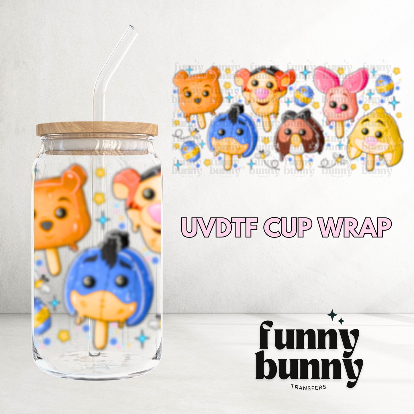 Honey Bear Popsicle - 16oz UVDTF Cup Wrap