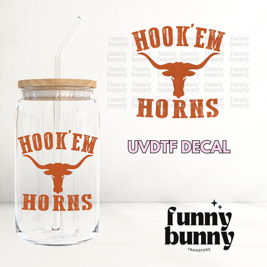 Hook Em Horns - UVDTF Decal