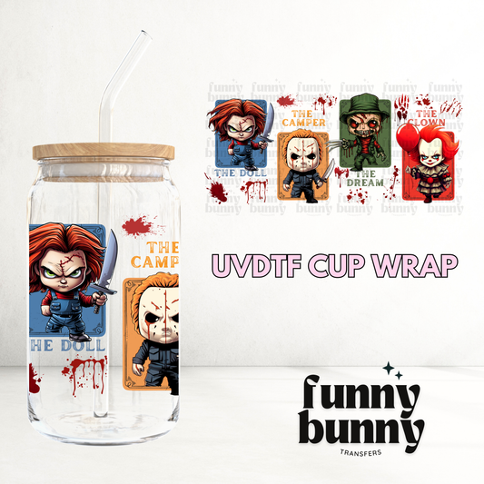 Horror Creepy Cards - 16oz UVDTF Cup Wrap