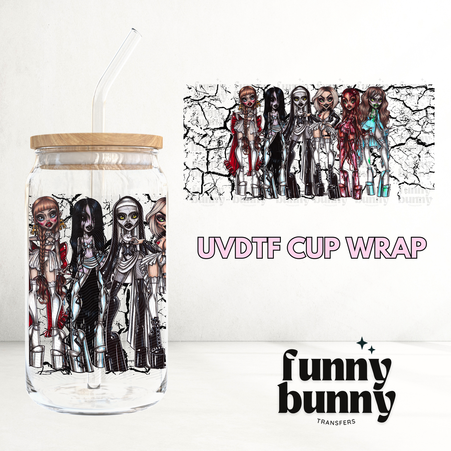 Horror Girls - 16oz UVDTF Cup Wrap