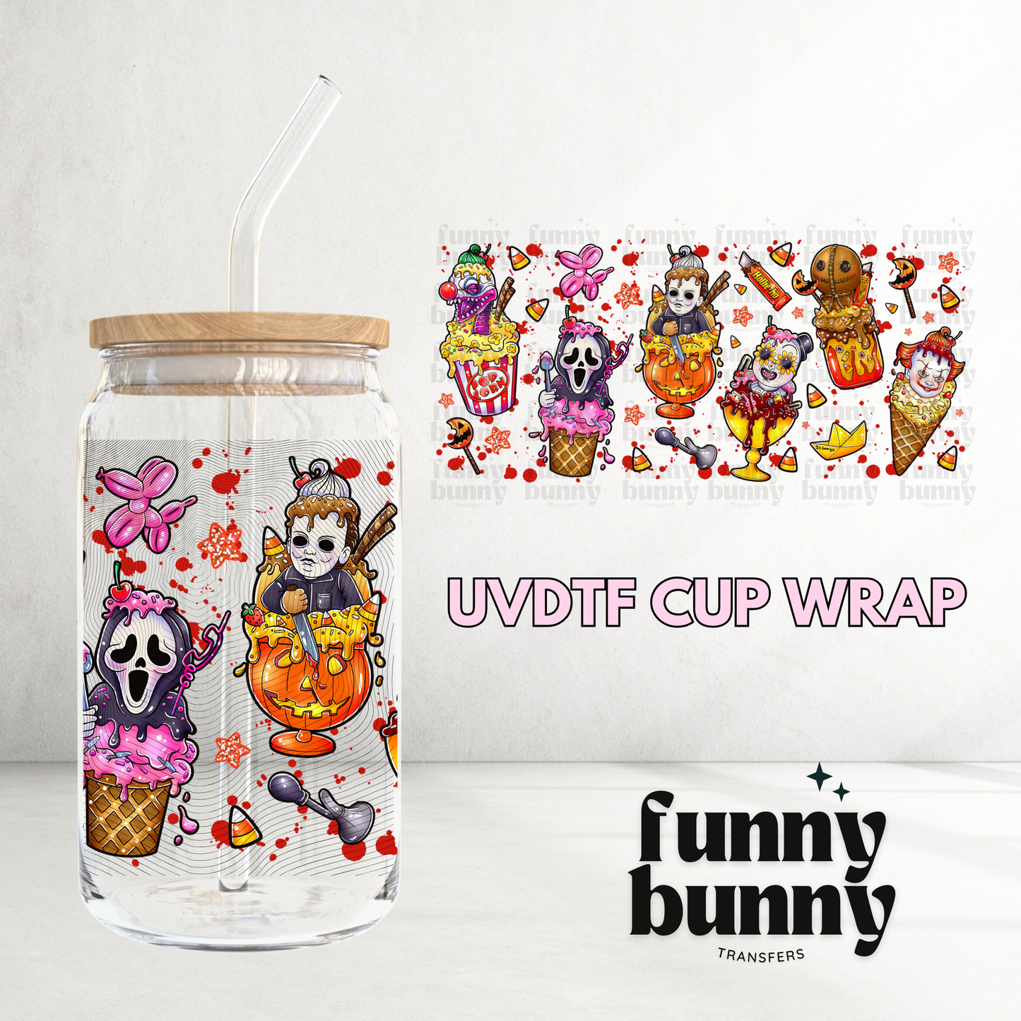 Horror Popsicles - 16oz UVDTF Cup Wrap