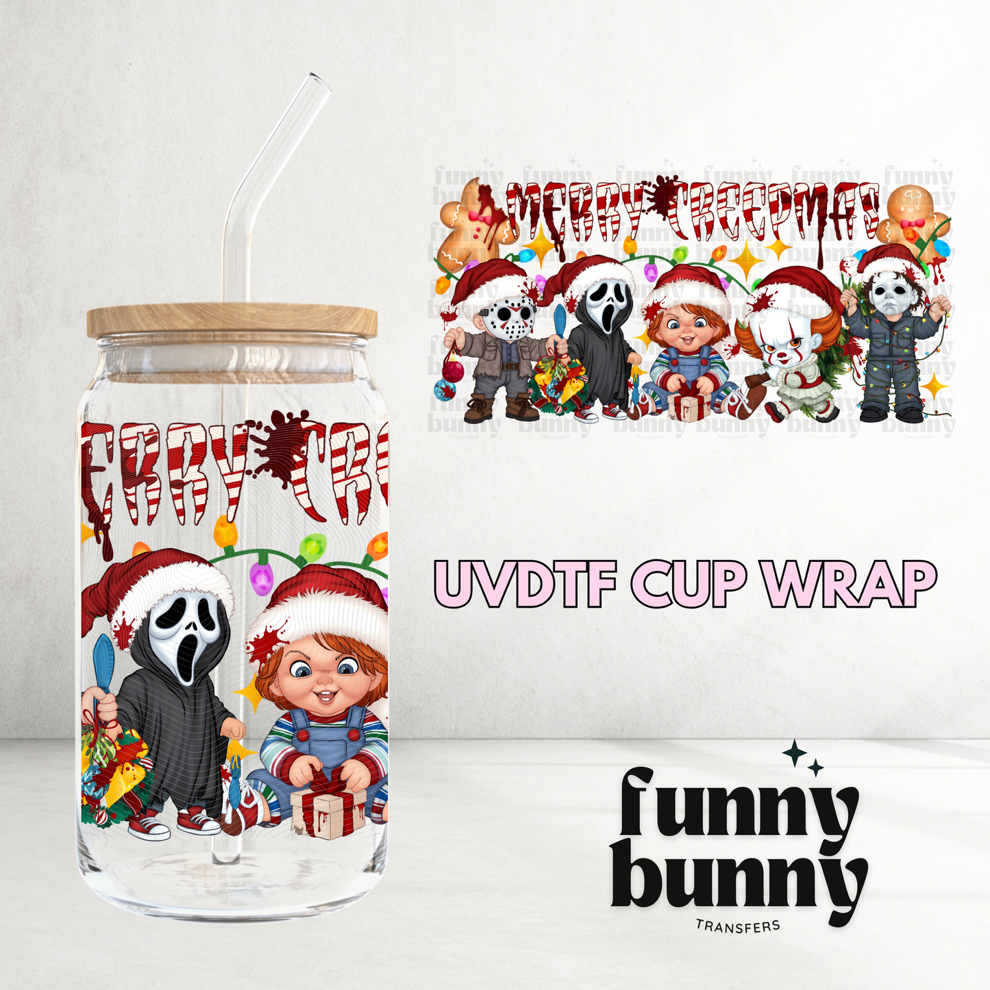 Horror Xmas - 16oz UVDTF Cup Wrap