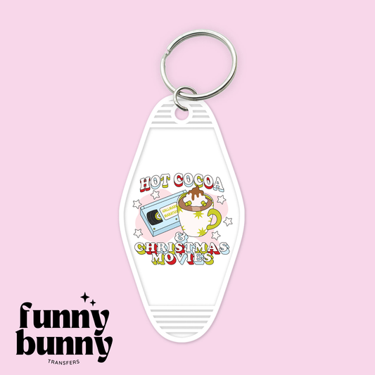 Hot Cocoa Xmas Movies - Motel Keychain