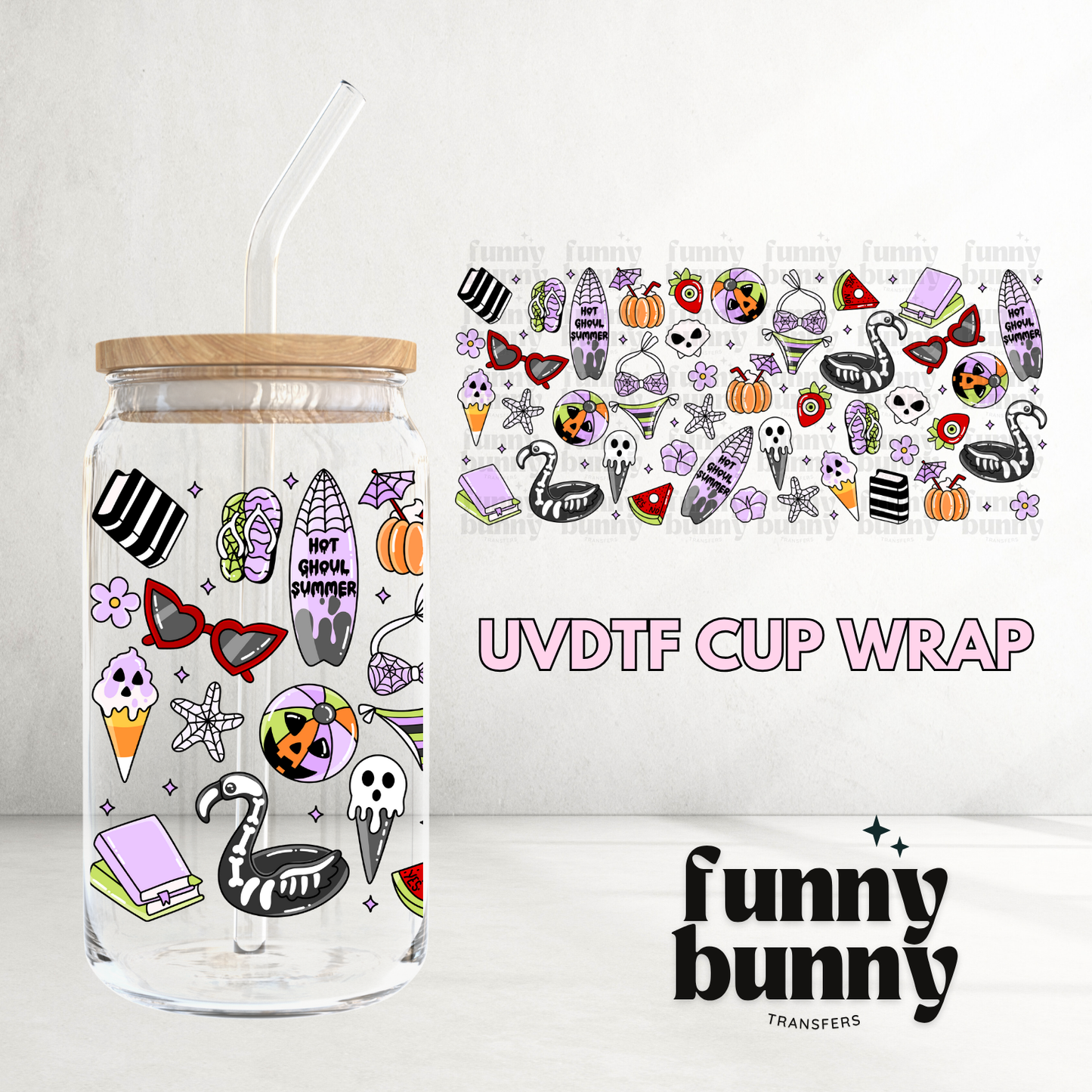 Hot Ghoul Summer 2.0 - 16oz UVDTF Cup Wrap
