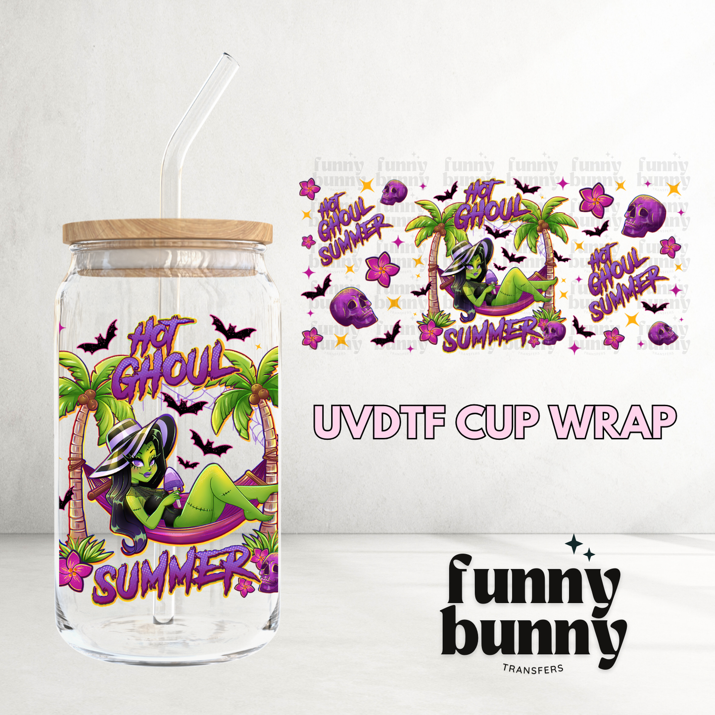 Hot Ghoul Summer Vibes - 16oz UVDTF Cup Wrap