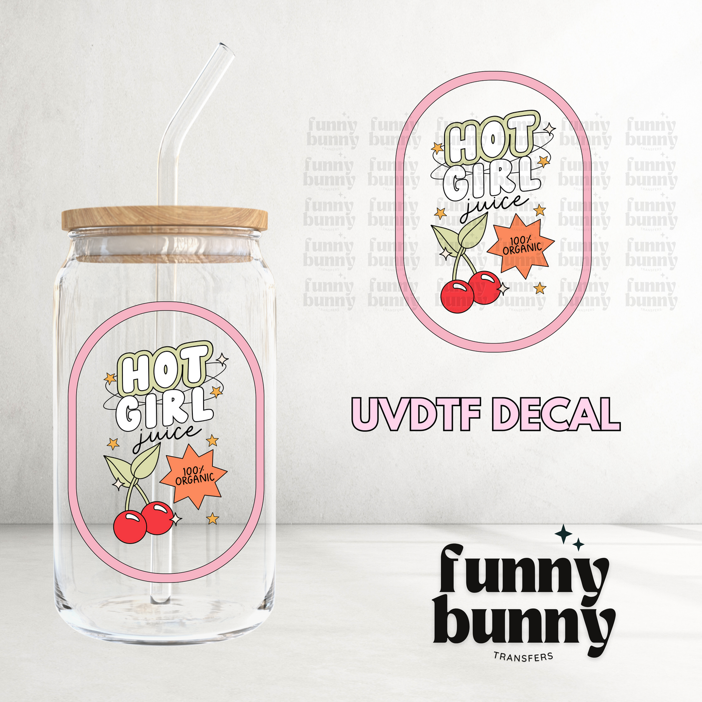 Hot Girl Juice Label - UVDTF Decal