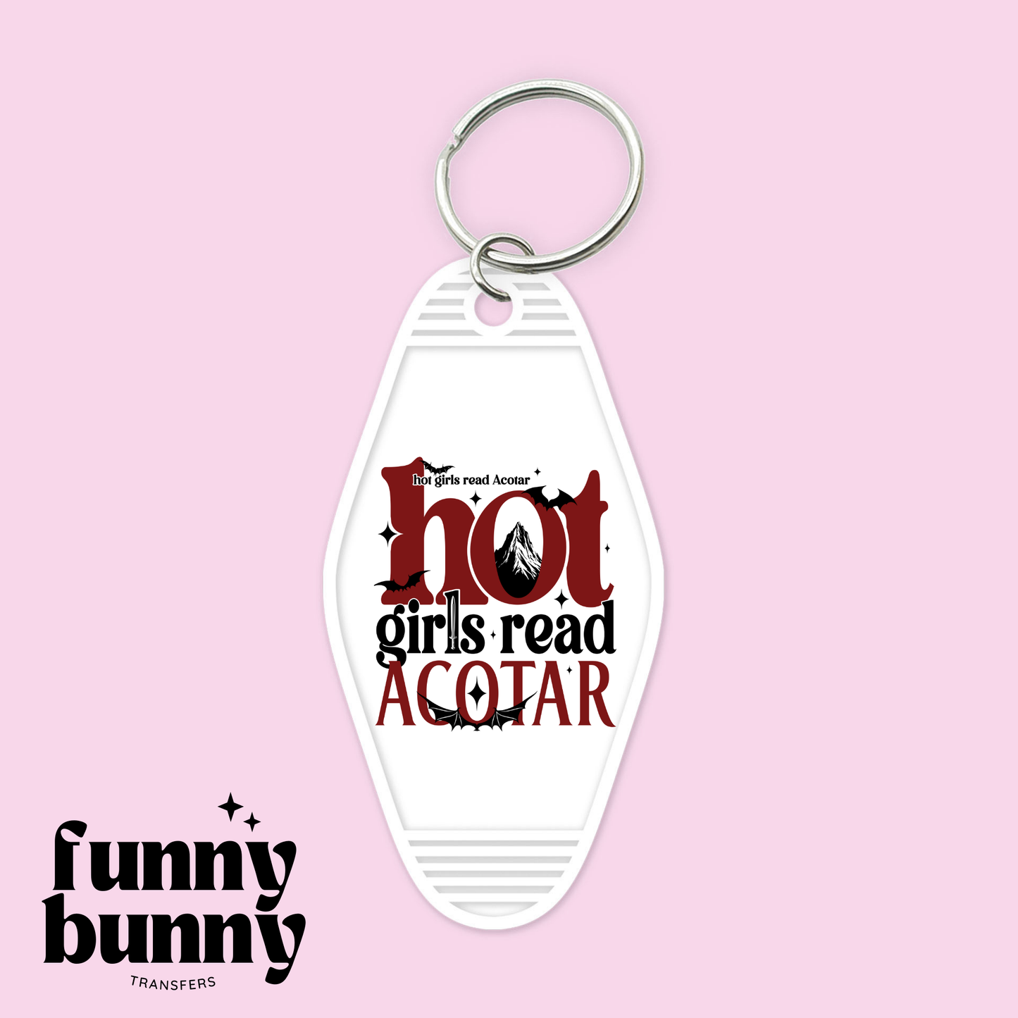Hot Girls Read Dragon Books - Motel Keychain