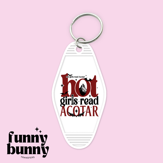 Hot Girls Read Dragon Books - Motel Keychain