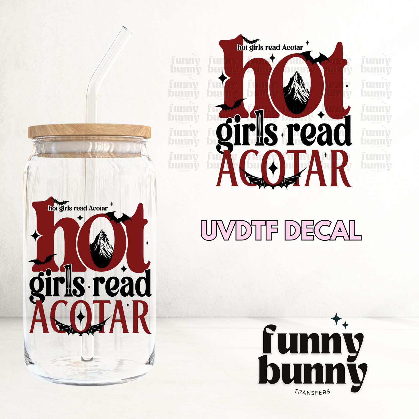Hot Girls Read Dragon Books - UVDTF Decal