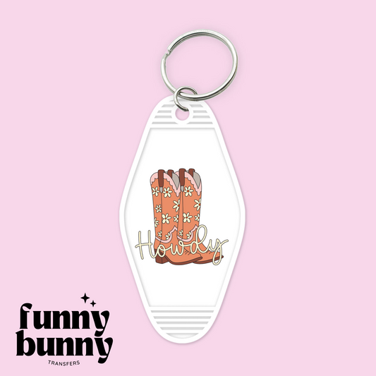 Howdy Cowgirl Boots - Motel Keychain