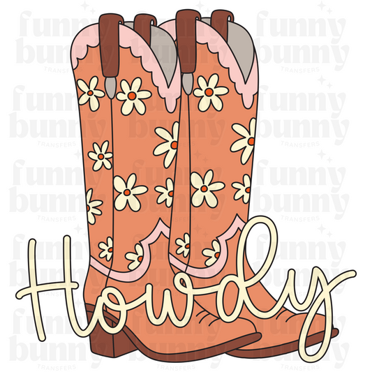 Howdy Cowgirl Boots - Sublimation Transfer