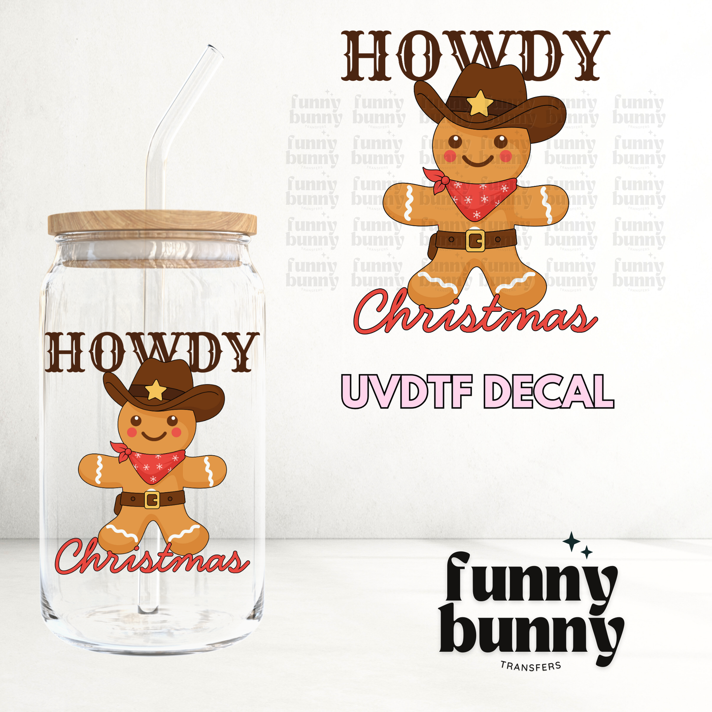 Howdy Xmas - UVDTF Decal