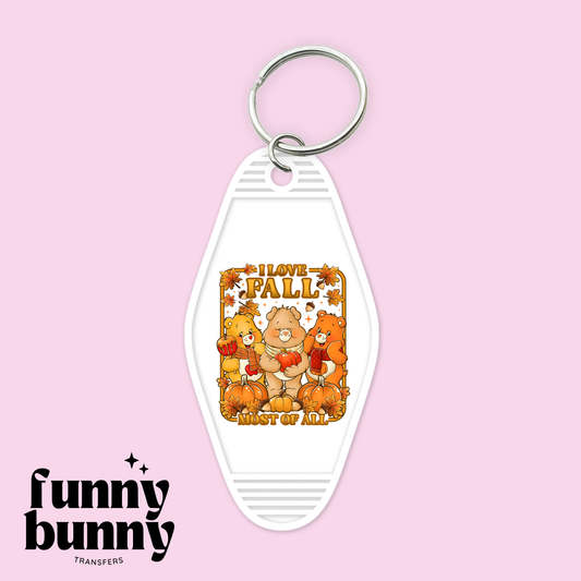 I Love Fall Most Of All - Motel Keychain