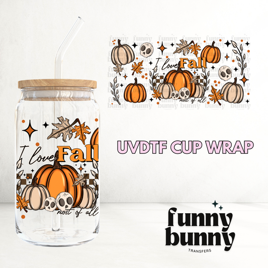 I Love Fall Pumpkins - 16oz UVDTF Cup Wrap