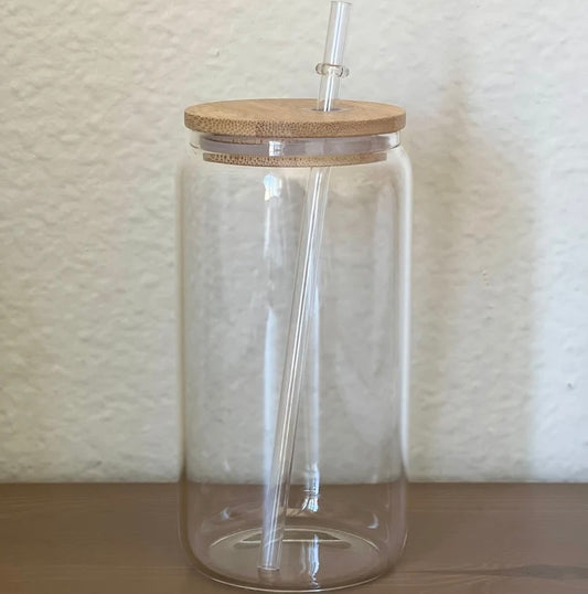 16oz Clear Glass Can