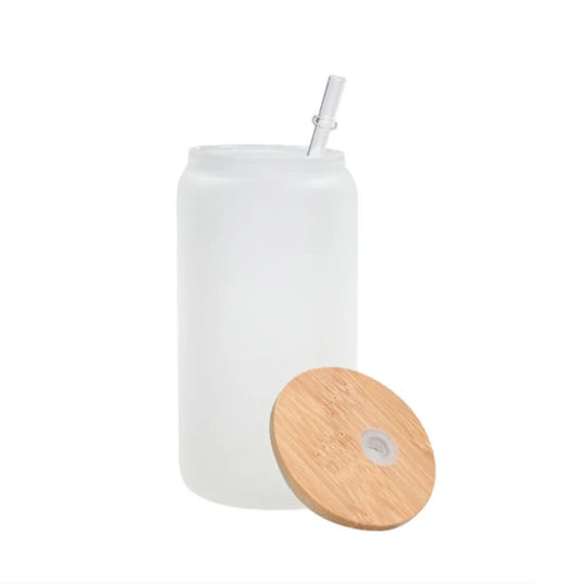 16oz Frosted Glass Can