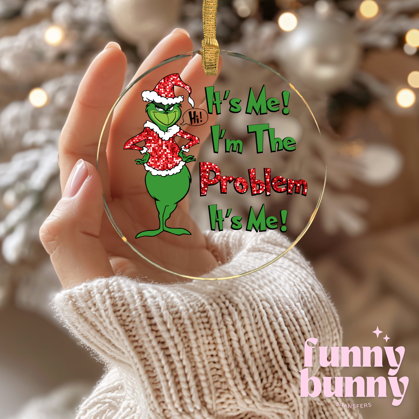 I'm The Problem Sequins - UVDTF Ornament Decal