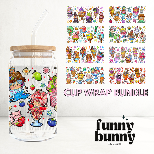 Ice Cream Popsicles - UVDTF 16oz Cup Wrap Bundle