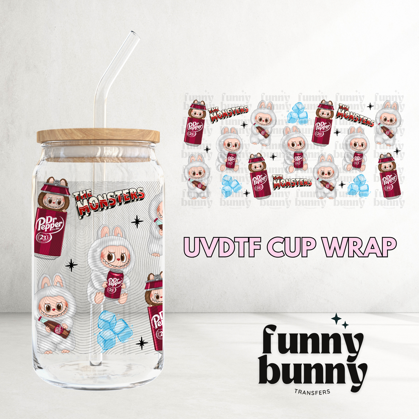 Iced Soda Monsters - 16oz UVDTF Cup Wrap