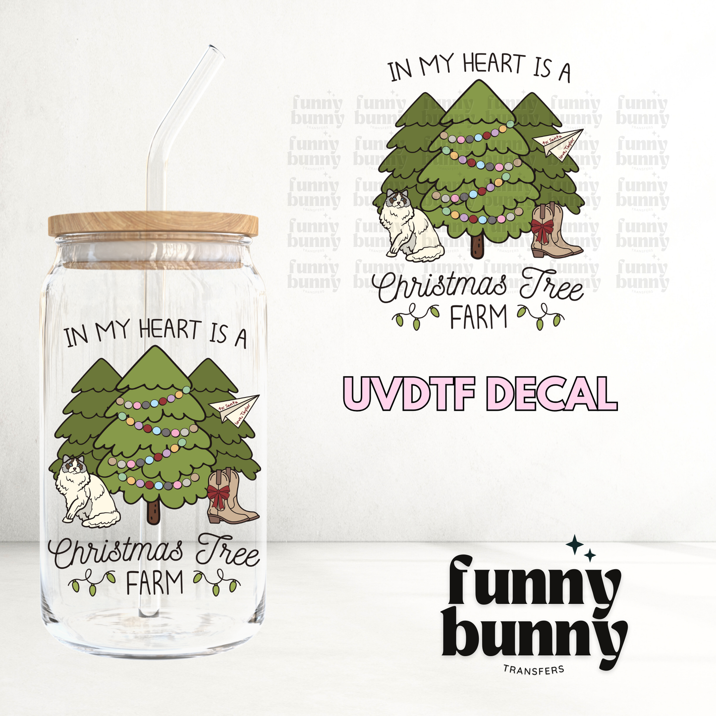 In My Heart Is A Xmas Tree - UVDTF Decal