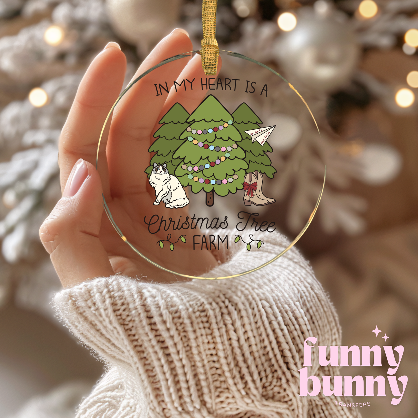 In My Heart Is A Xmas Tree - UVDTF Ornament Decal