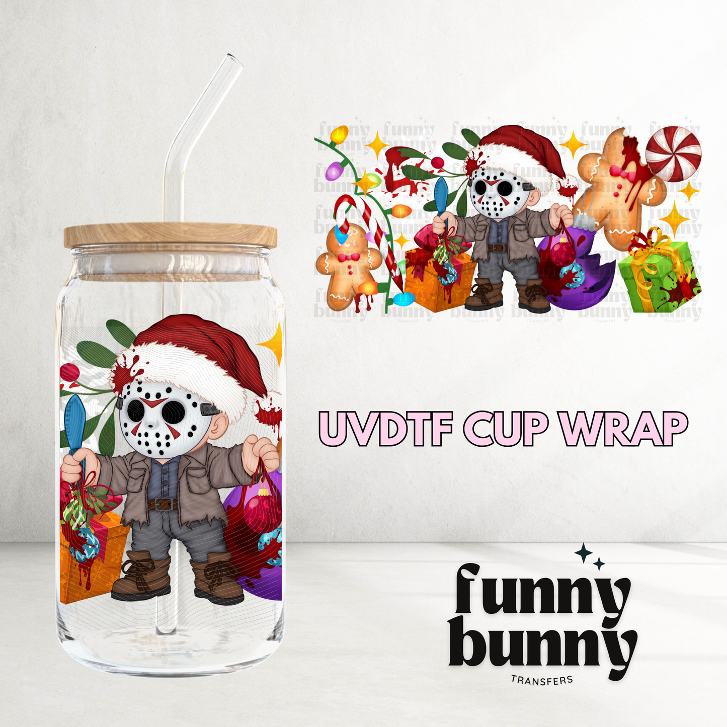 Jason Xmas - 16oz UVDTF Cup Wrap