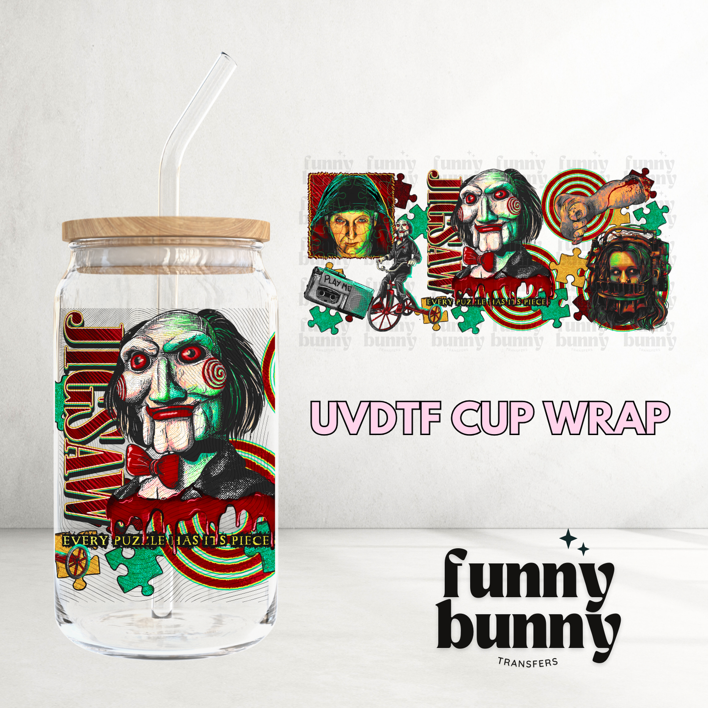 Jigsaw - 16oz UVDTF Cup Wrap