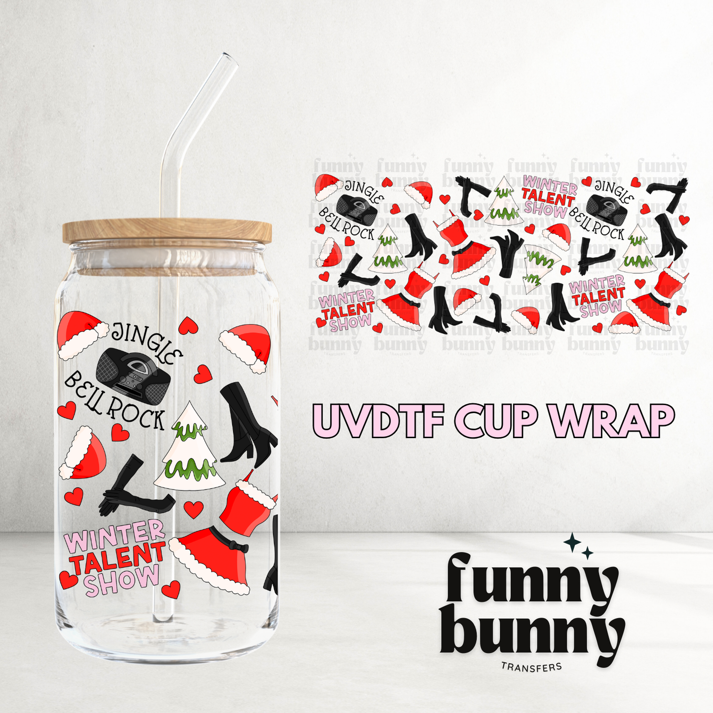Jingle Bell Rock - 16oz UVDTF Cup Wrap