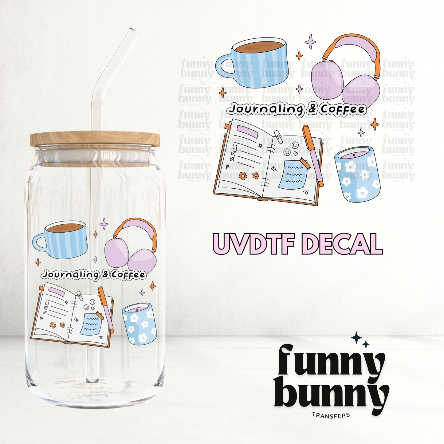 Journals & Coffee - UVDTF Decal