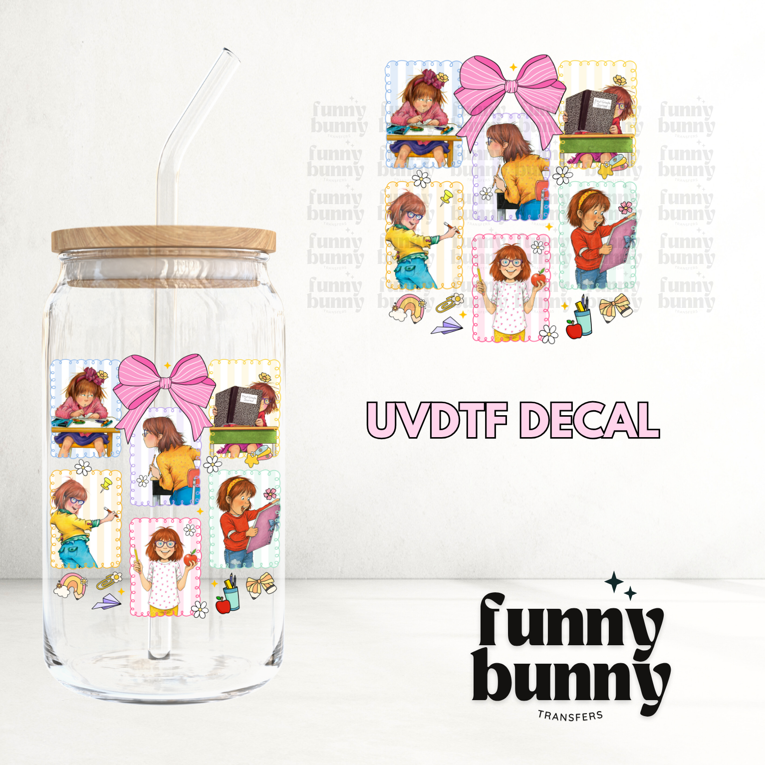 Junie Bow Frames - UVDTF Decal – Funny Bunny Transfers