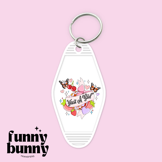 Just A Girl Butterfly - Motel Keychain