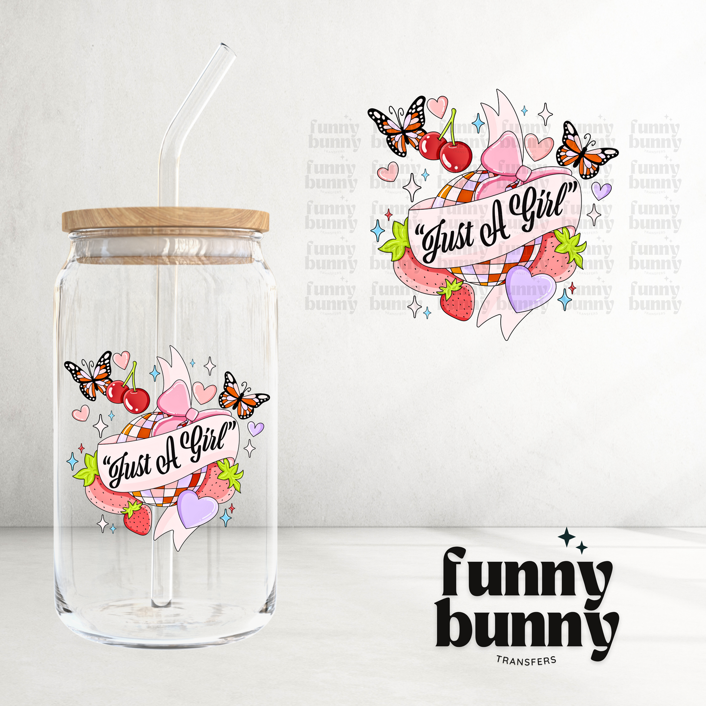 Just A Girl Butterfly - UVDTF Decal