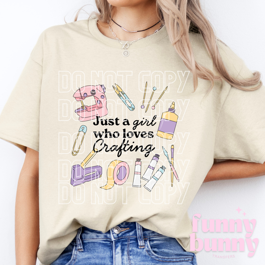 Just A Girl Who Loves Crafting - DTF Transfer