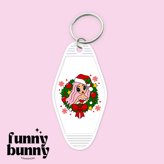 KG Red Mermaid Christmas - Motel Keychain