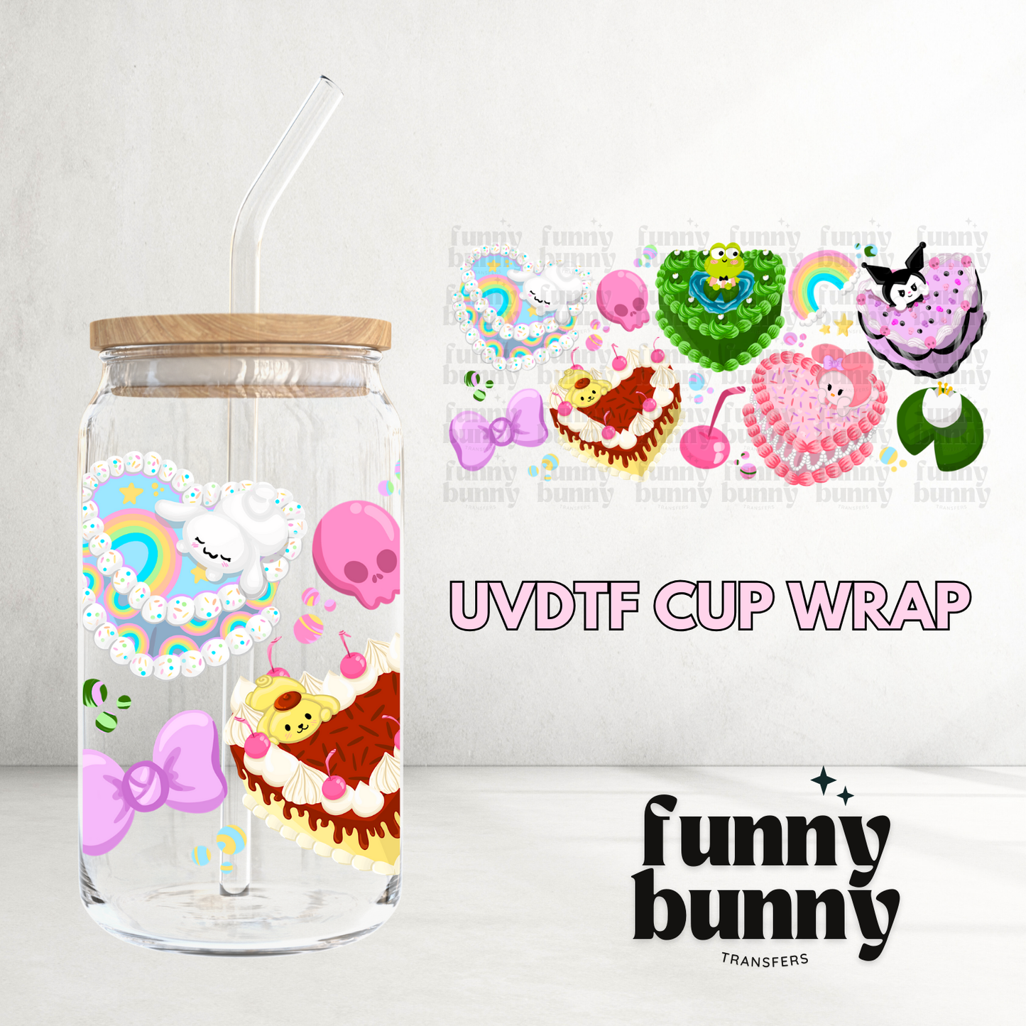 Kawaii Cakes - 16oz UVDTF Cup Wrap