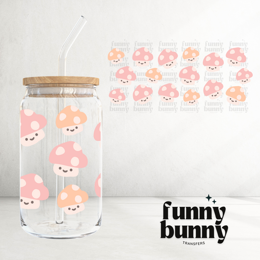 Kawaii Pastel Mushies -  16oz UVDTF Cup Wrap