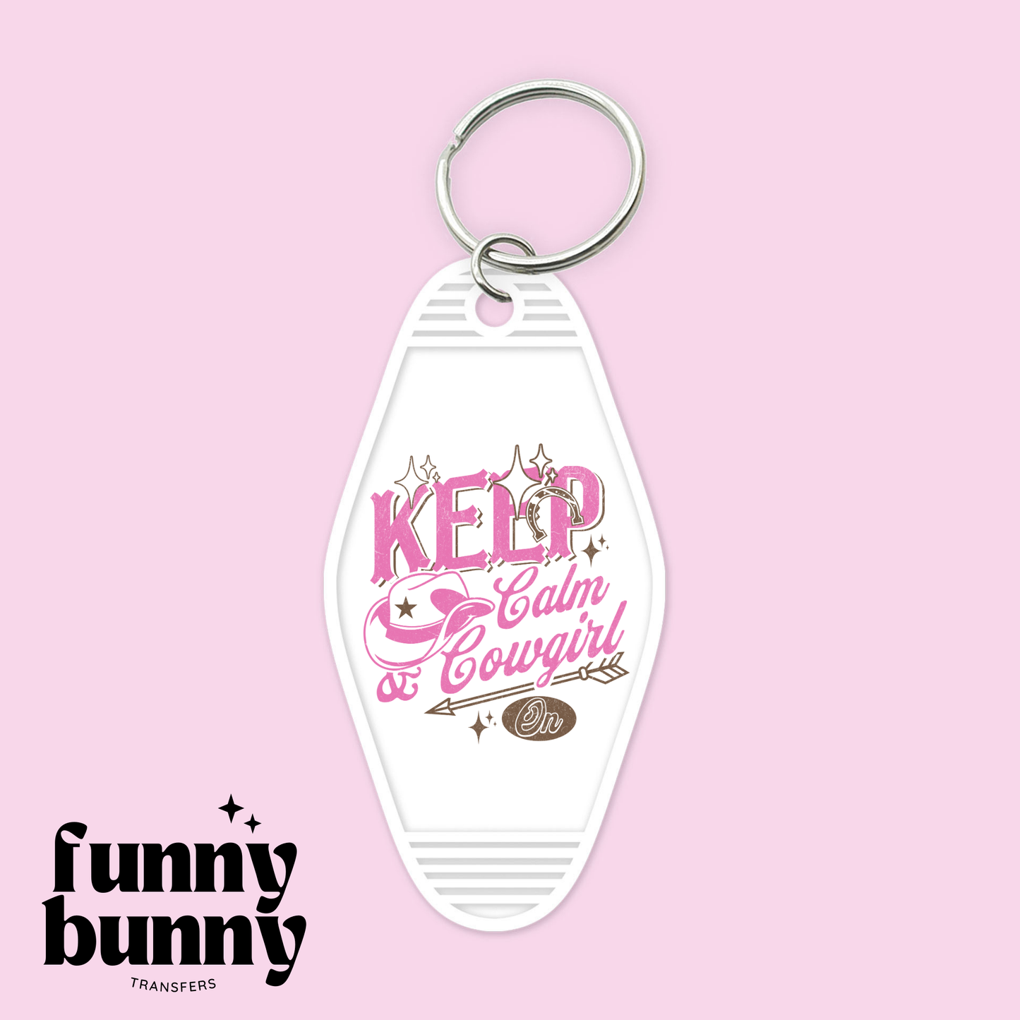 Keep Calm & Cowgirl - Motel Keychain