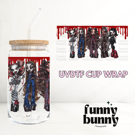 Killer Bloody Dolls - 16oz UVDTF Cup Wrap