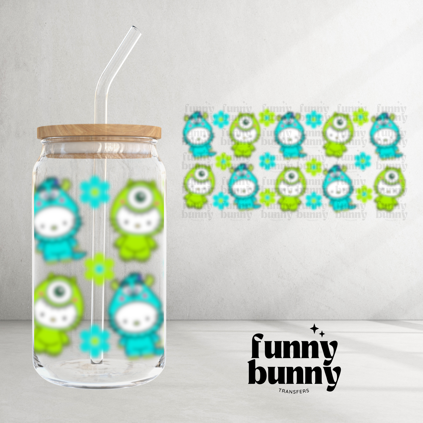 Kitty Furry Monster - 16oz UVDTF Cup Wrap