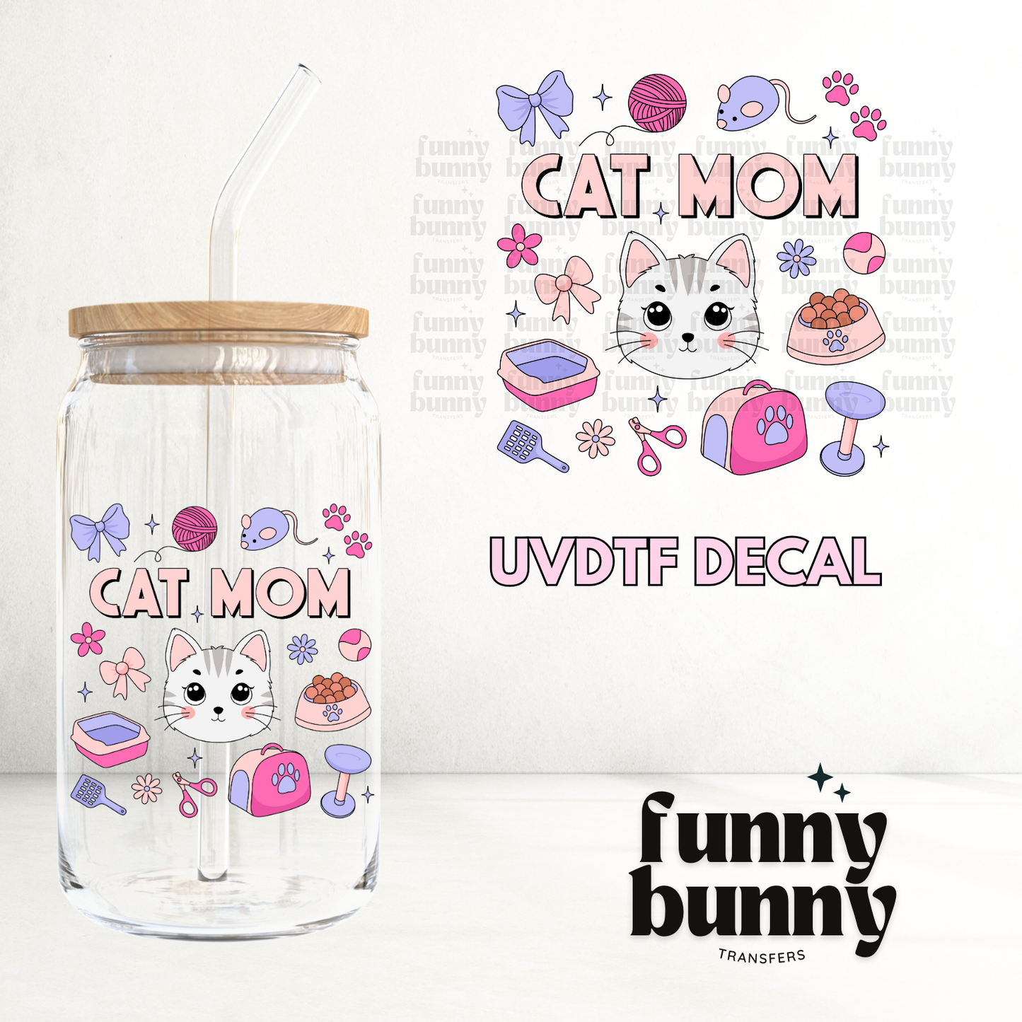 Kitty Mom Essentials - UVDTF Decal