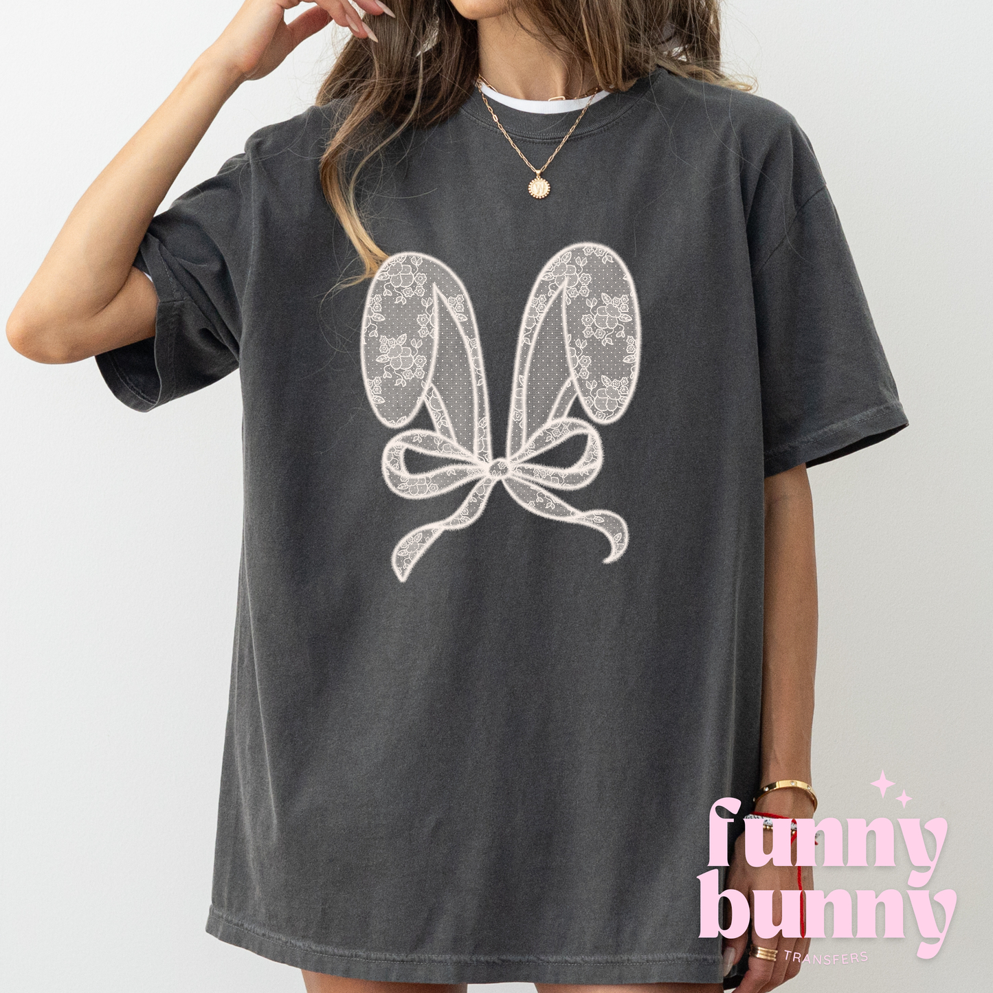 Lace Bunny Ears - DTF Transfer