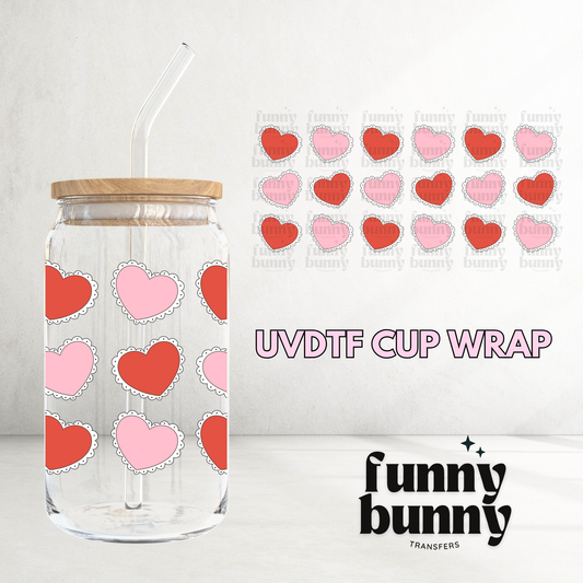 Lace Hearts - 16oz UVDTF Cup Wrap