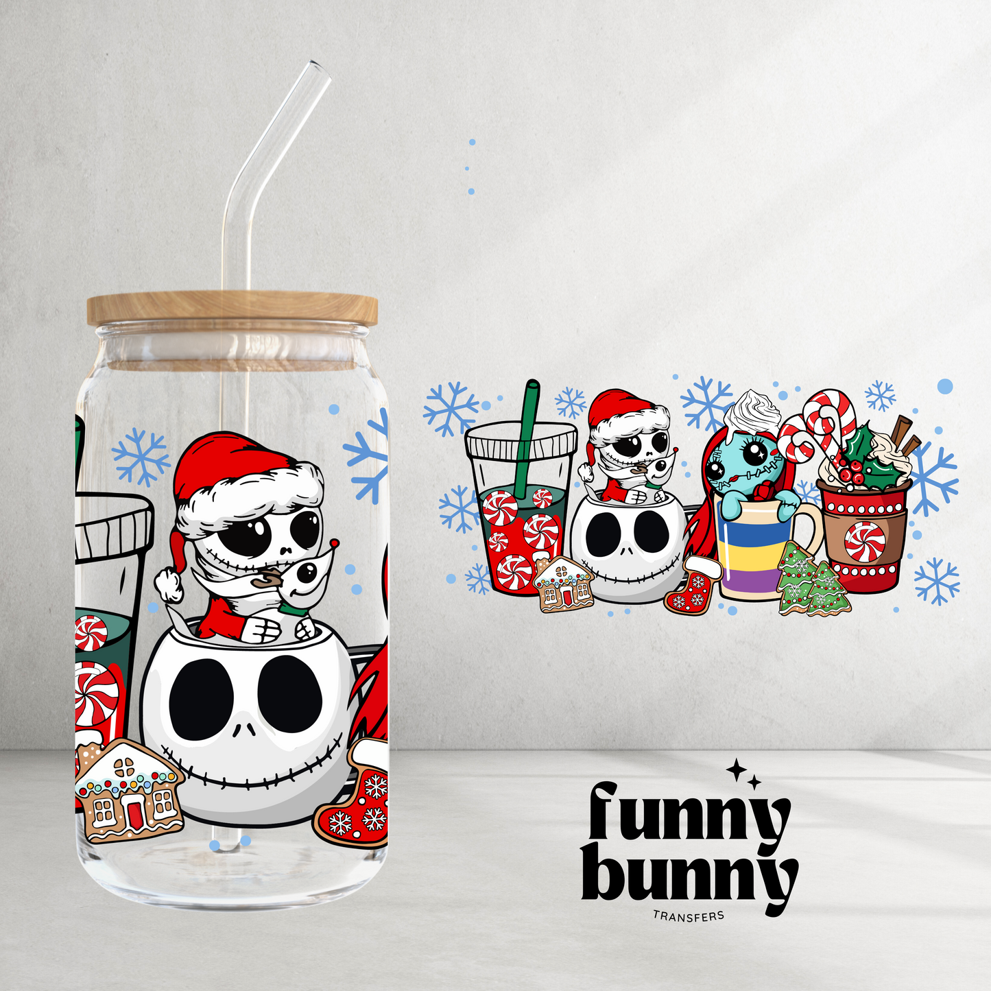 Lattes & Snowflakes - 16oz UVDTF Cup Wrap – Funny Bunny Transfers