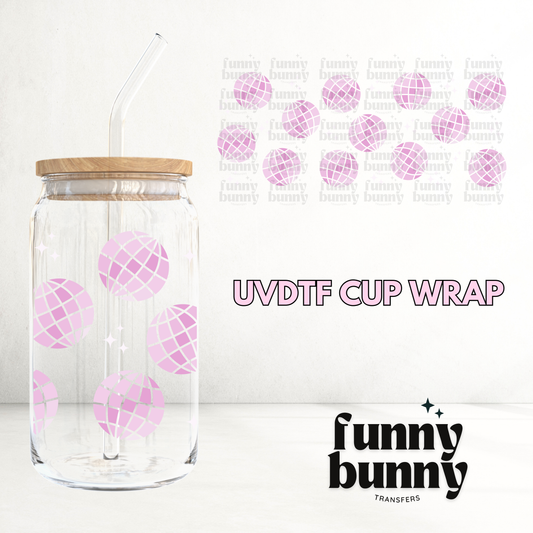 Lavender Disco Balls - 16oz UVDTF Cup Wrap