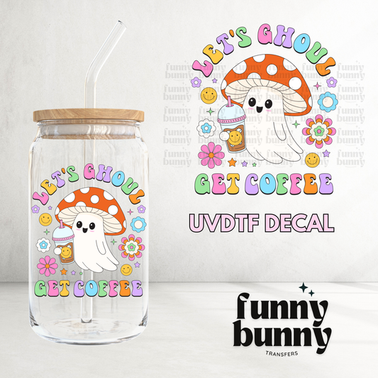 Let's Ghoul Get Coffee Rainbow - UVDTF Decal