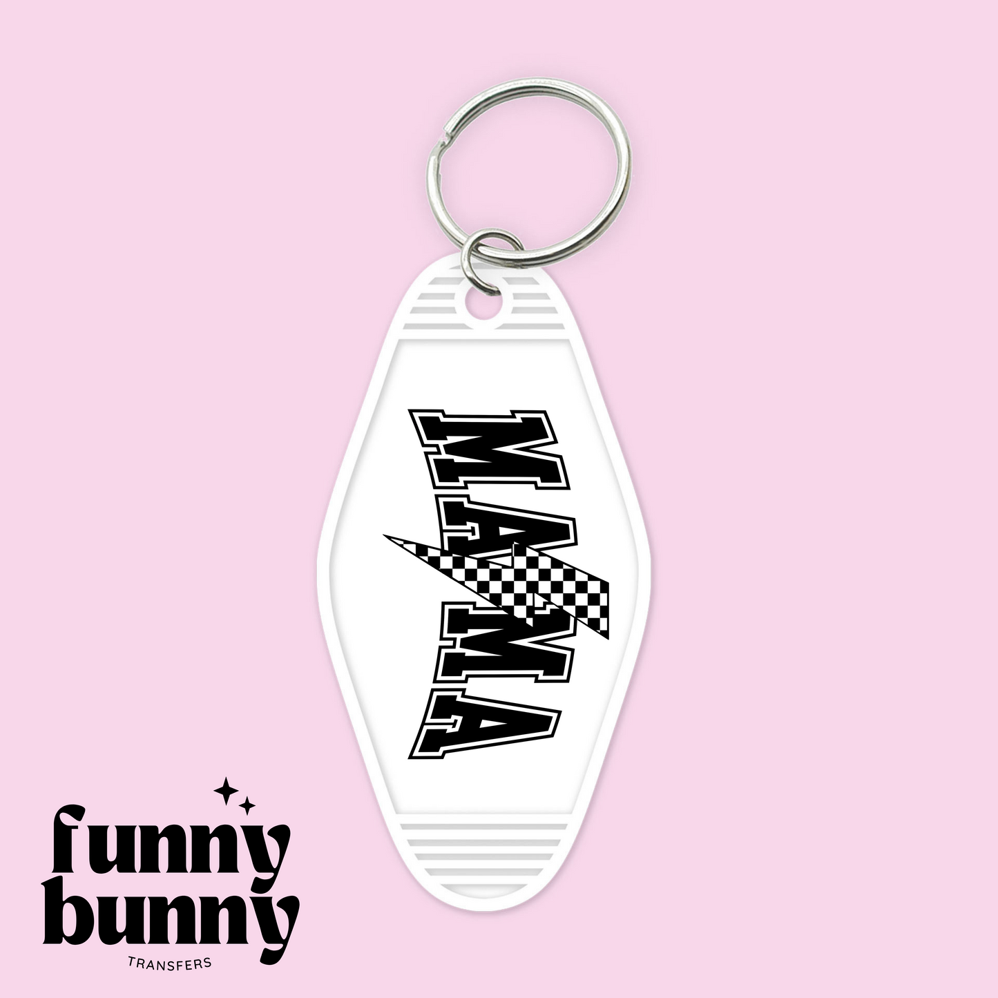 Lightning Checkered Mama - Motel Keychain