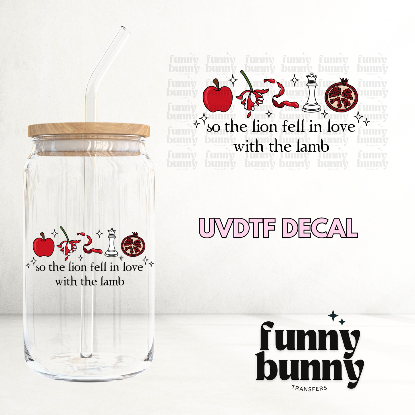 Lion Love Lamb - UVDTF Decal