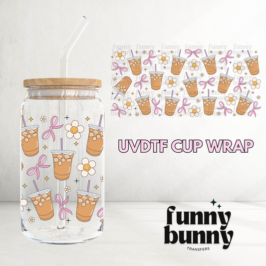 Literally Iced Coffee Girl -  16oz UVDTF Cup Wrap